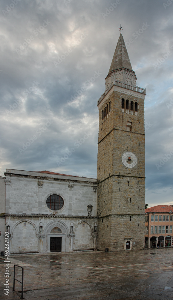 Romanesque city tower, 13 th Century in Koper in Slovenia