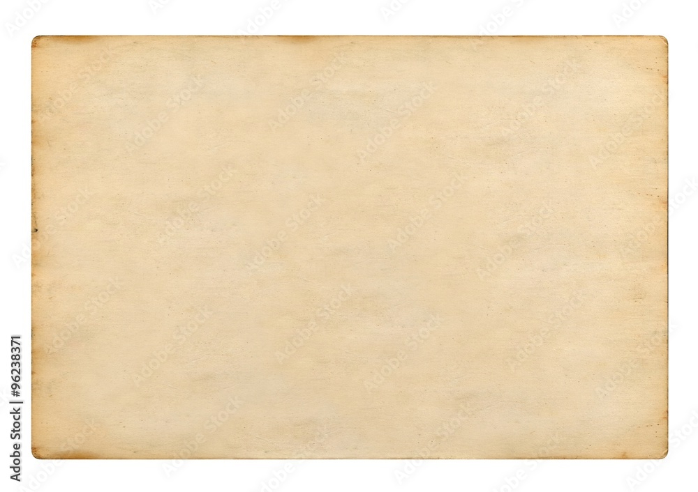 Old blank plain paper on white background Stock Illustration
