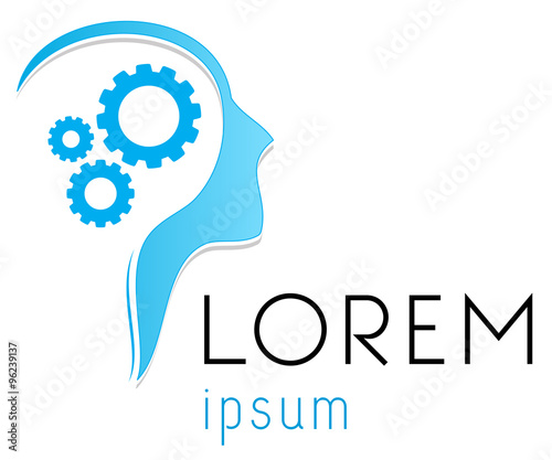 Logo template, a human head logotype, AI, robotics, coaching, mental health, creativity, vector
