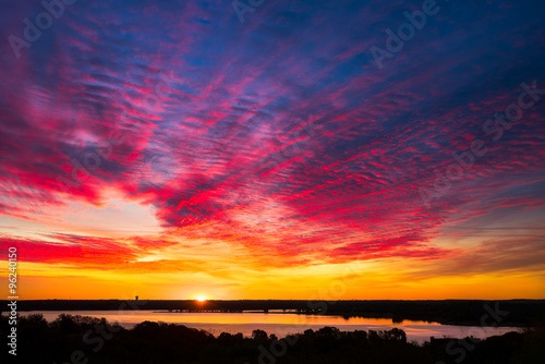 Colorful Sunrise Over the Lake