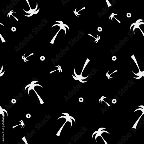 Vector seamless pattern. Modern stylish texture. Palm tree - stock vector