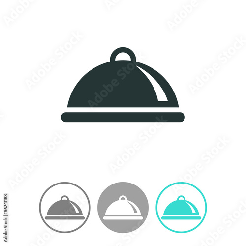 Food platter serving vector icon.