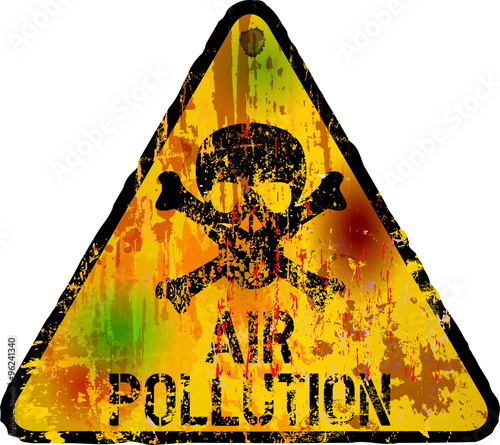 air pollution warning sign, vector illustration, 