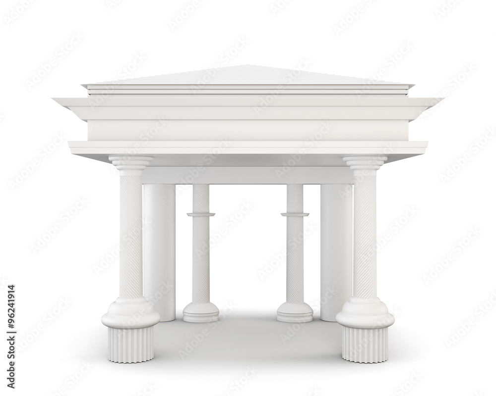 Classical entrance with columns. 3d.