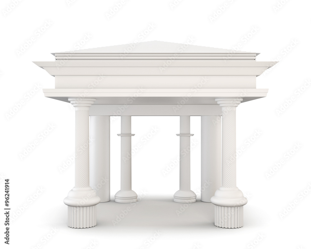 Obraz premium Classical entrance with columns. 3d.