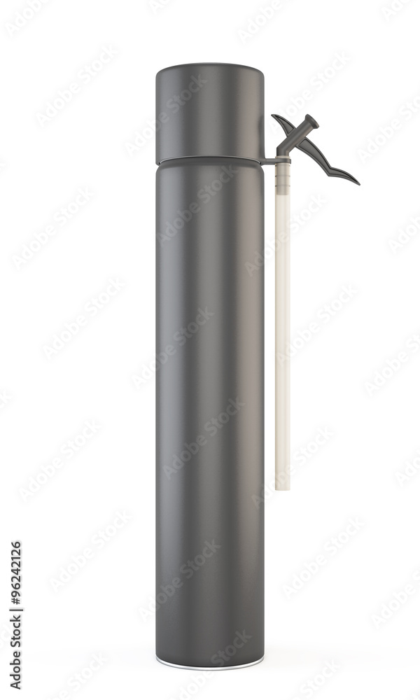 Black closed construction foam tube isolated on white background Black closed construction foam tube isolated on white background