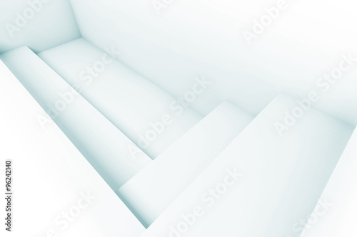 Abstract white architecture background, 3d art