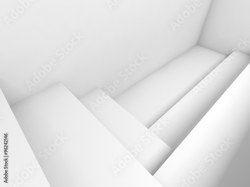 Abstract white architecture background, room 3 d