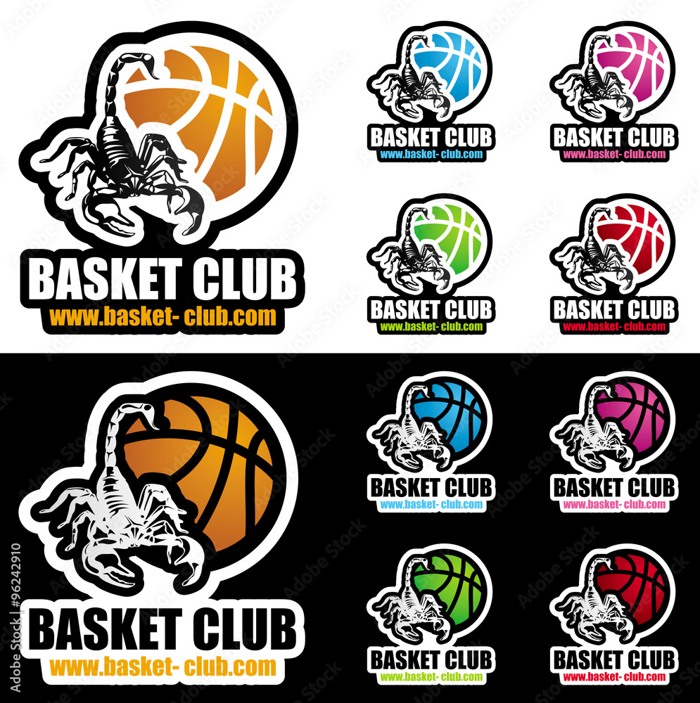Naklejka premium logo basket scorpion