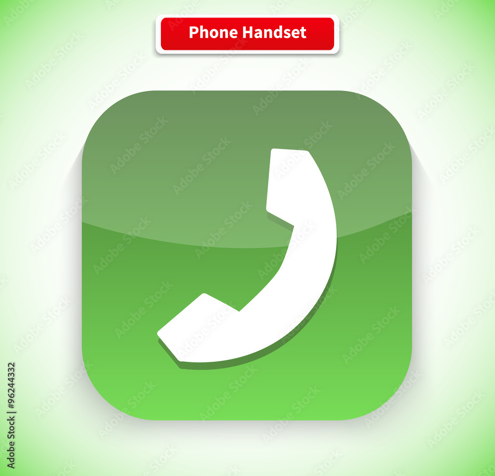 Phone Handset App Icon Flat Style Design Phone Handset App Icon Flat Style Design