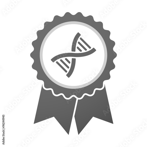 Vector badge icon with a DNA sign