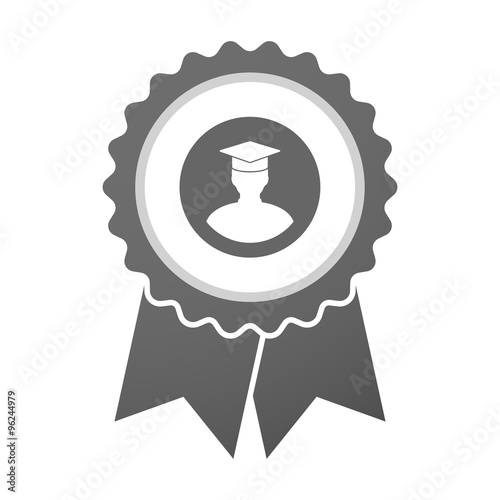 Vector badge icon with a student
