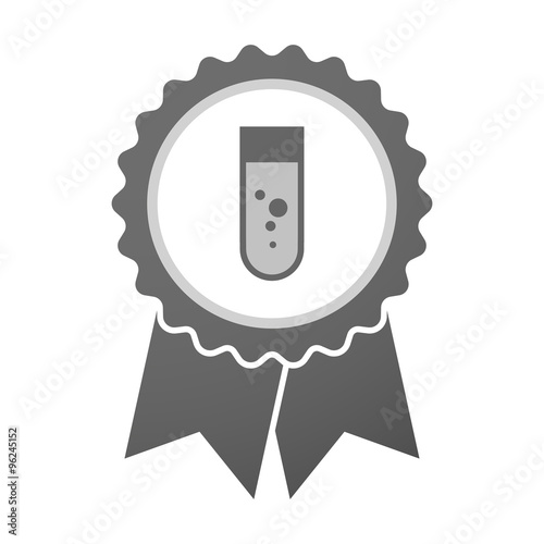 Vector badge icon with a chemical test tube