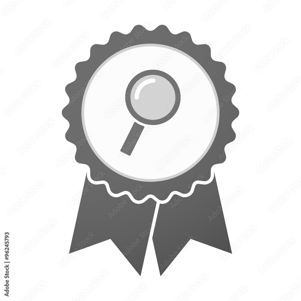 Vector badge icon with a magnifier Vector badge icon with a magnifier