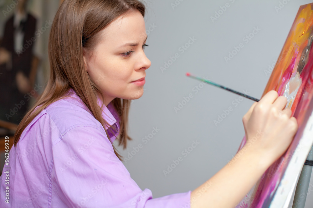 Creative artist for drawing in the studio Creative artist for drawing in the studio