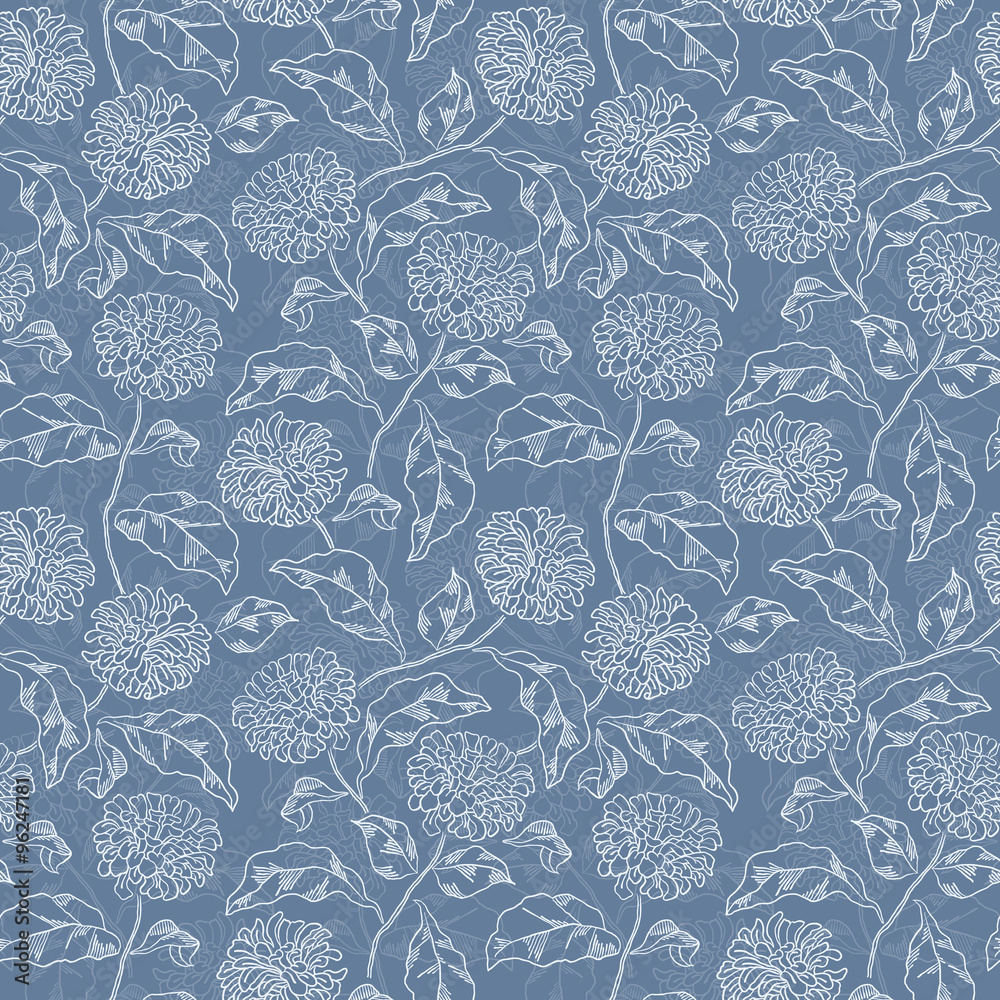 Floral seamless pattern. Background with chrysanthemum Floral seamless pattern. Background with chrysanthemum