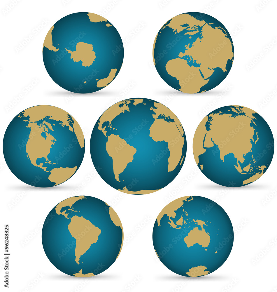 Continent on Rotatable Globe, Credit world map from NASA Continent on Rotatable Globe, Credit world map from NASA