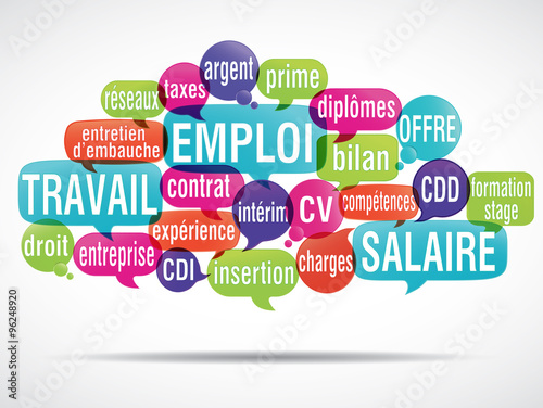nuage de mots : travail emploi salaire