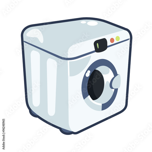 Vector cartoonish washing machine illustration