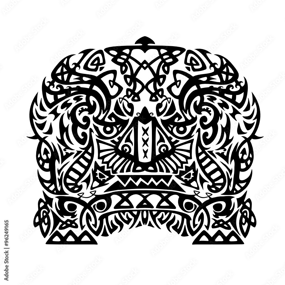Vector tribal ethnic lion illustration