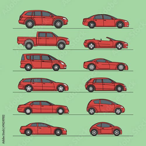 car icon set vector