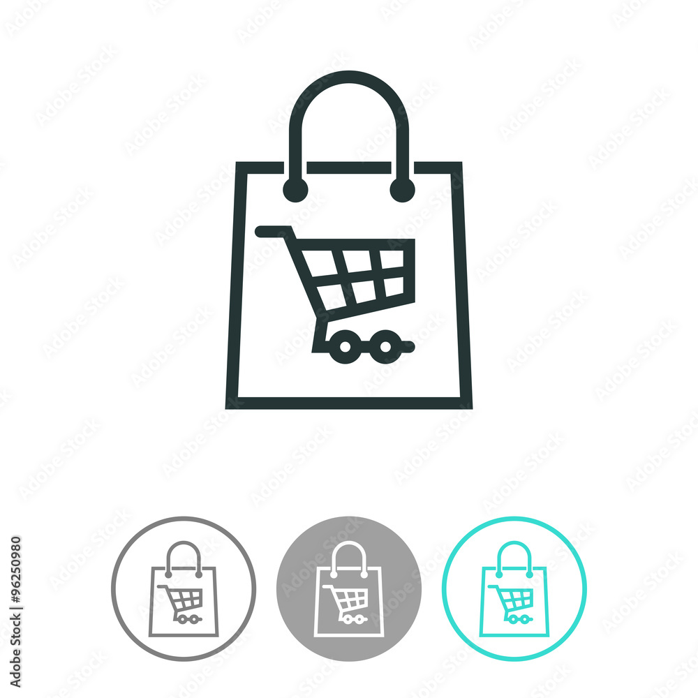 Shopping bag vector icon. Shopping bag vector icon.