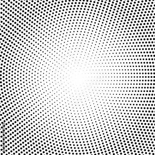 Vector halftone dots. Black dots on white background.