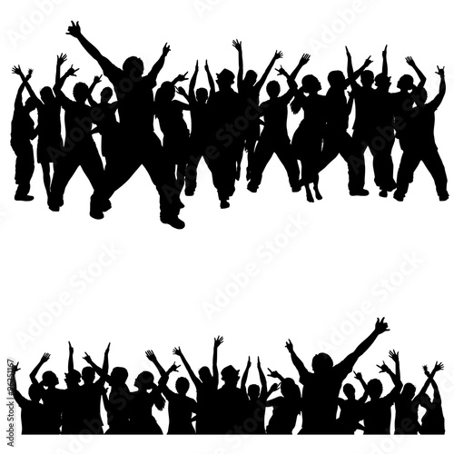 Crowd silhouettes vector
