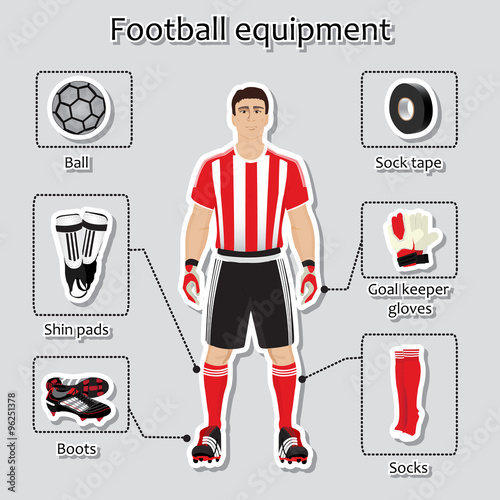 Soccer player uniform. sport equipment for football
