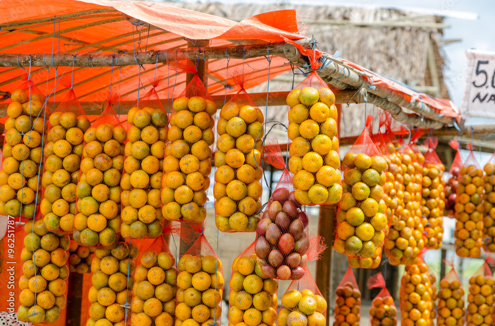 Oranges stall in Northern Sumatra, Indonesia