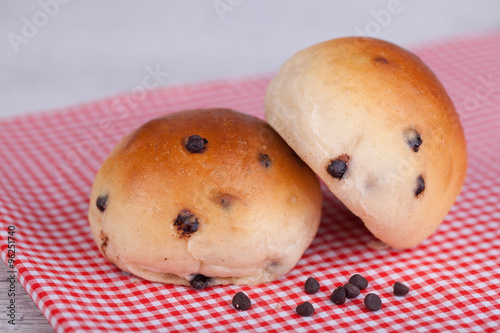 sweet bread with chocolate drops