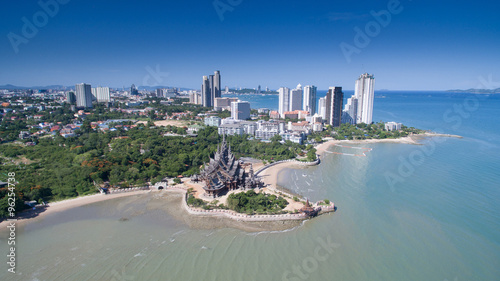 Obraz na płótnie Aerial view pattaya beach