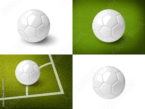 Empty template for soccer ball  mock up  4 versions  with or w o shadows