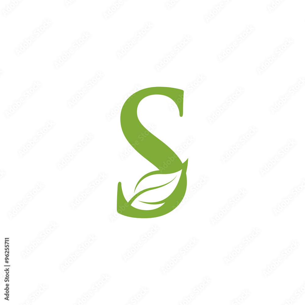 letter leaf green logo icon letter leaf green logo icon