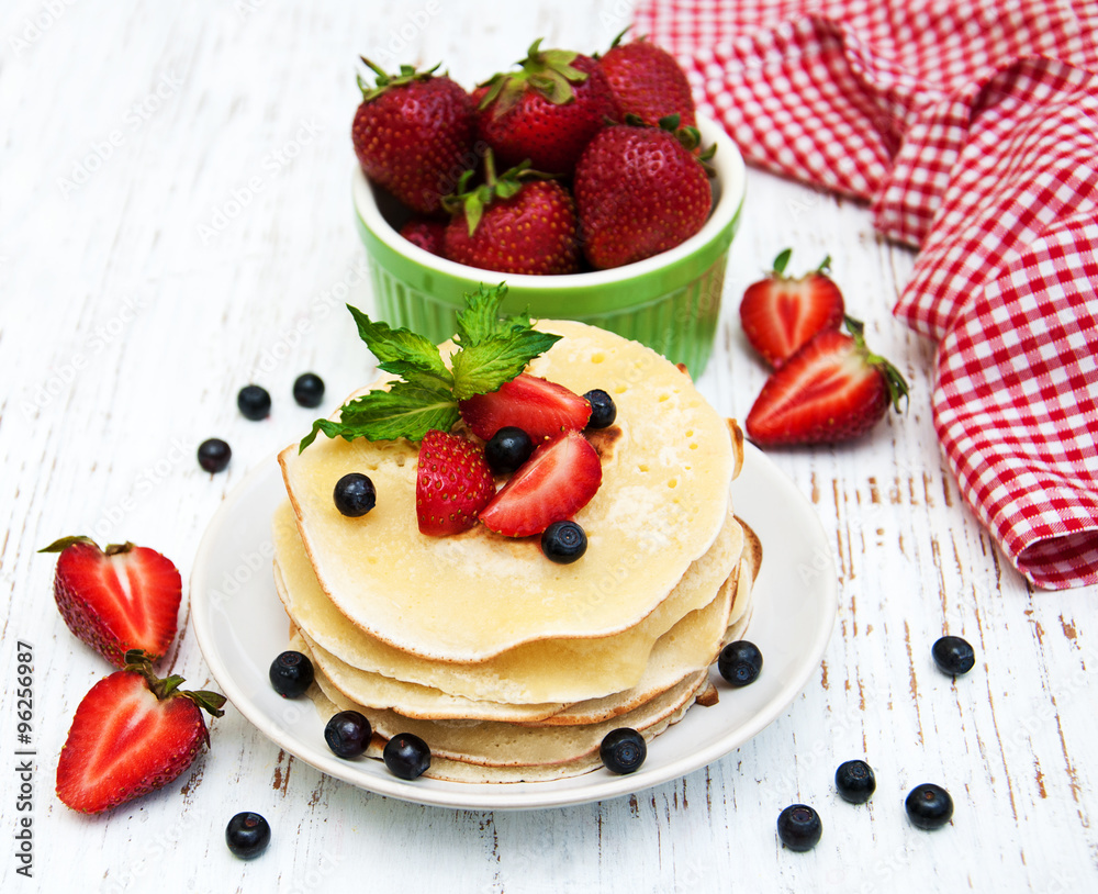 pancakes and fresh berries pancakes and fresh berries