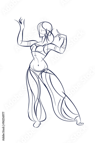 belly dancer ink sketch gesture drawing