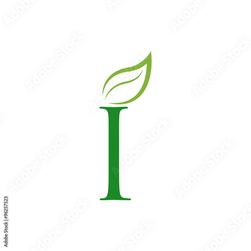 letter leaf green logo icon