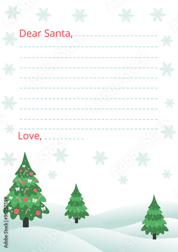 letter to santa with fir tree