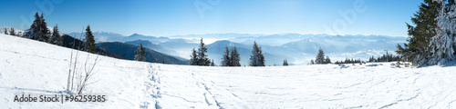 panoramic view of snowcapped mountains © marvlc