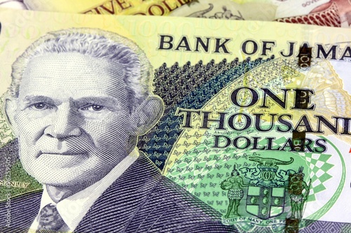 Jamaica currency - Banking and economic stability concept