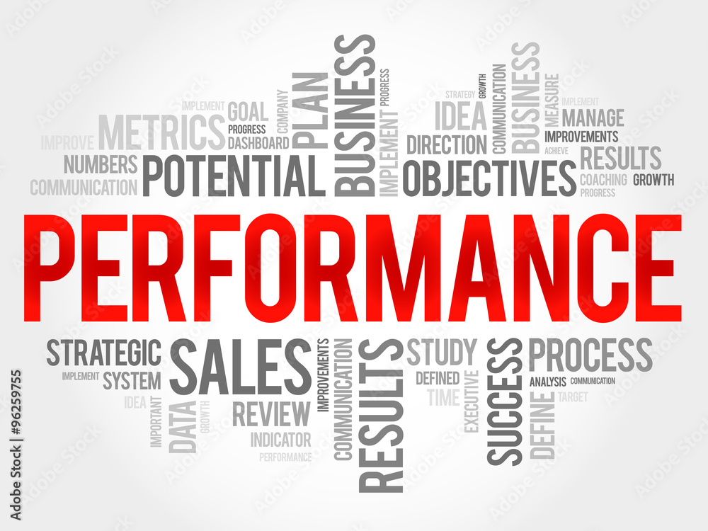 Performance word cloud, business concept Performance word cloud, business concept