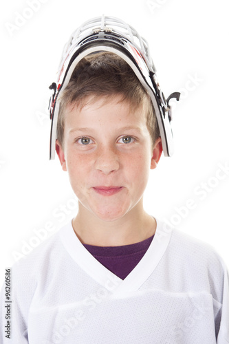 Photography young teen hockey goaler