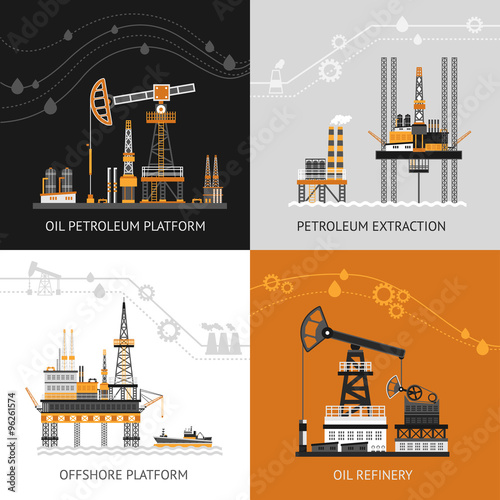 Oil Petroleum Platform Set