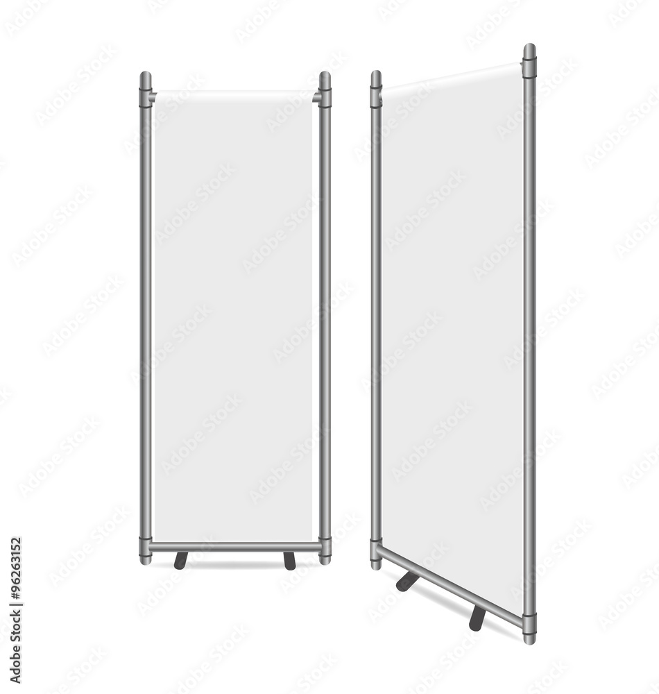 Blank roll up banner display. Vector illustration. Blank roll up banner display. Vector illustration.