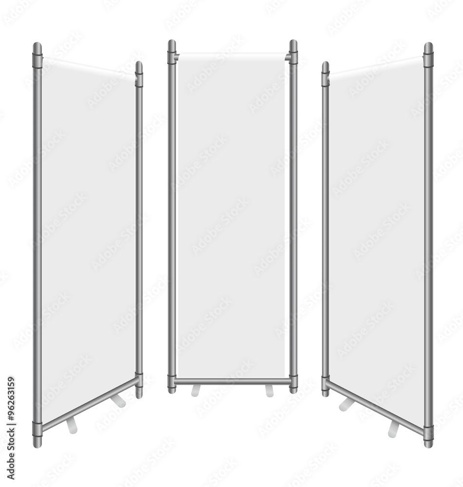 Blank roll up banner display. Vector illustration. Blank roll up banner display. Vector illustration.
