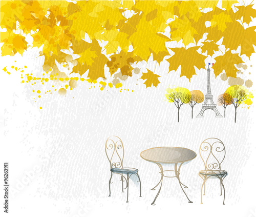 Photography watercolor Vector background of paris city