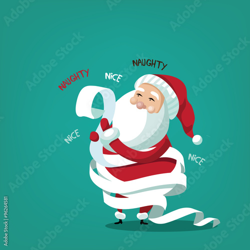 
Santa Claus with his naughty and nice list.