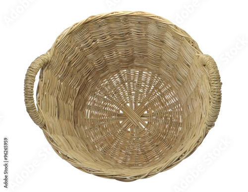 Empty wicker basket/Empty wicker basket isolated on white background.