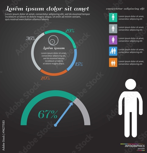 Obraz na płótnie Vector Template for cycle diagram, graph, presentation and round chart w salonie