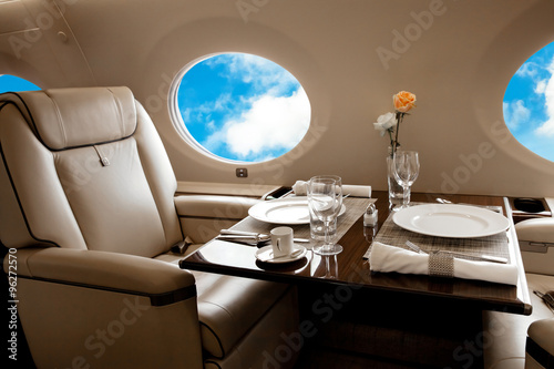 Business Jet airplane interior